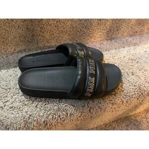 Victoria's Secret PINK black slides womens 6